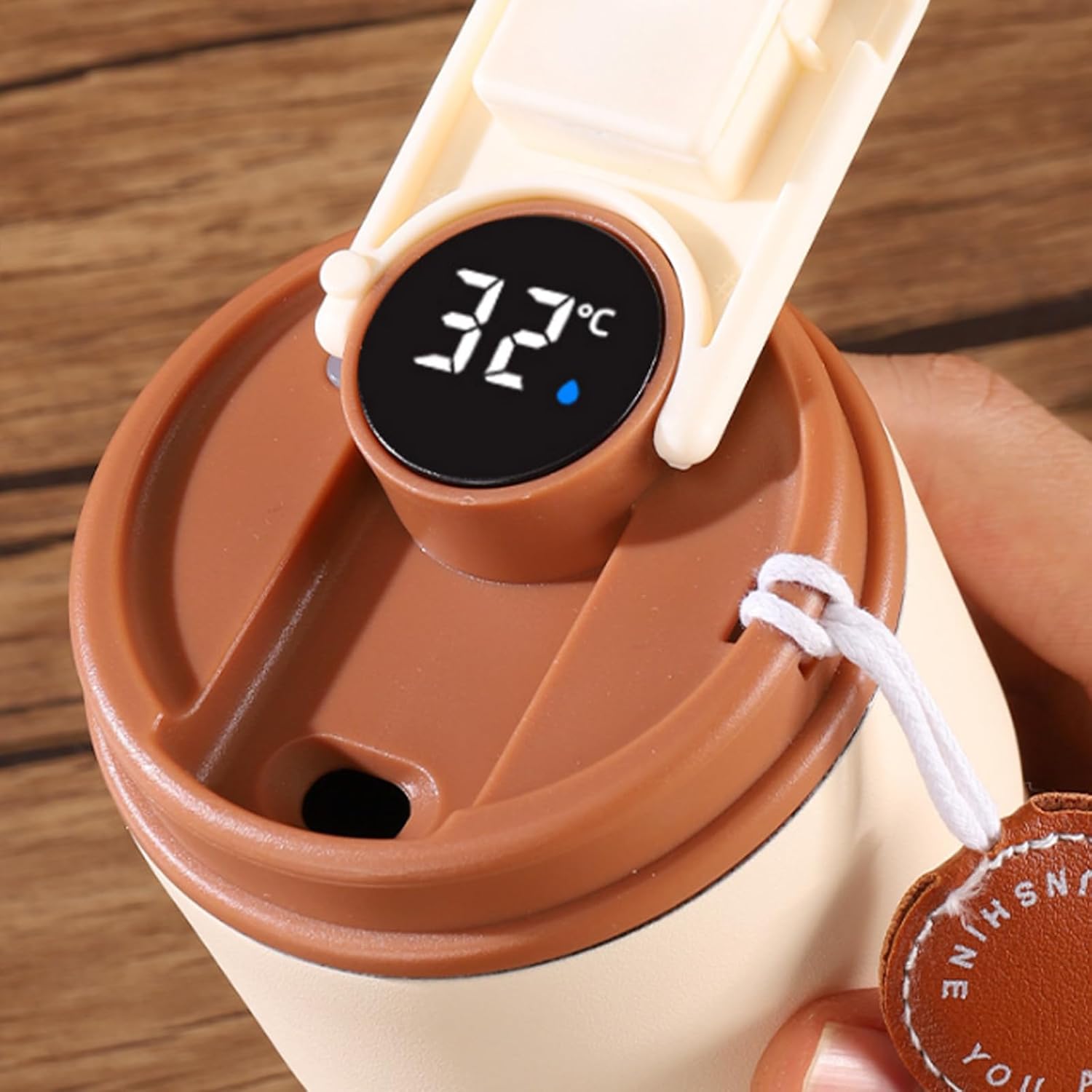 taza de café con pantalla digital, termos, 450 ml, acero inoxidable 316, taza de viaje para agua y té, taza térmica de café para llevar, taza de coche, taza de beber a prueba de fugas con tapa