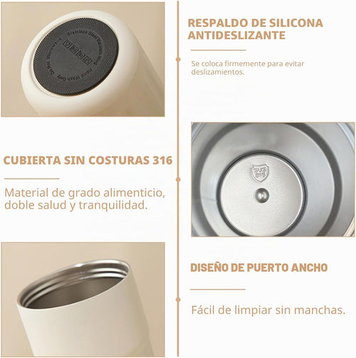 taza de café con pantalla digital, termos, 450 ml, acero inoxidable 316, taza de viaje para agua y té, taza térmica de café para llevar, taza de coche, taza de beber a prueba de fugas con tapa